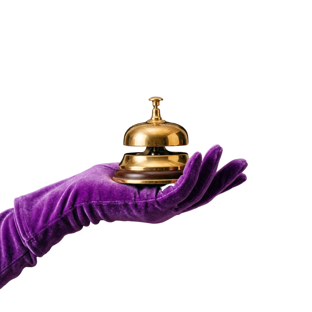 Gold service bell representing casino support channels